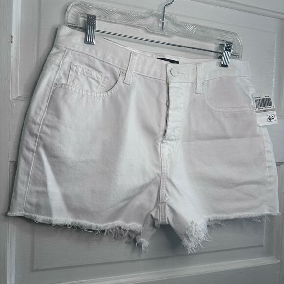 7 for All Mankind Monroe Distressed Cutoff White Denim Shorts Size 27 NWTs - Picture 4 of 8